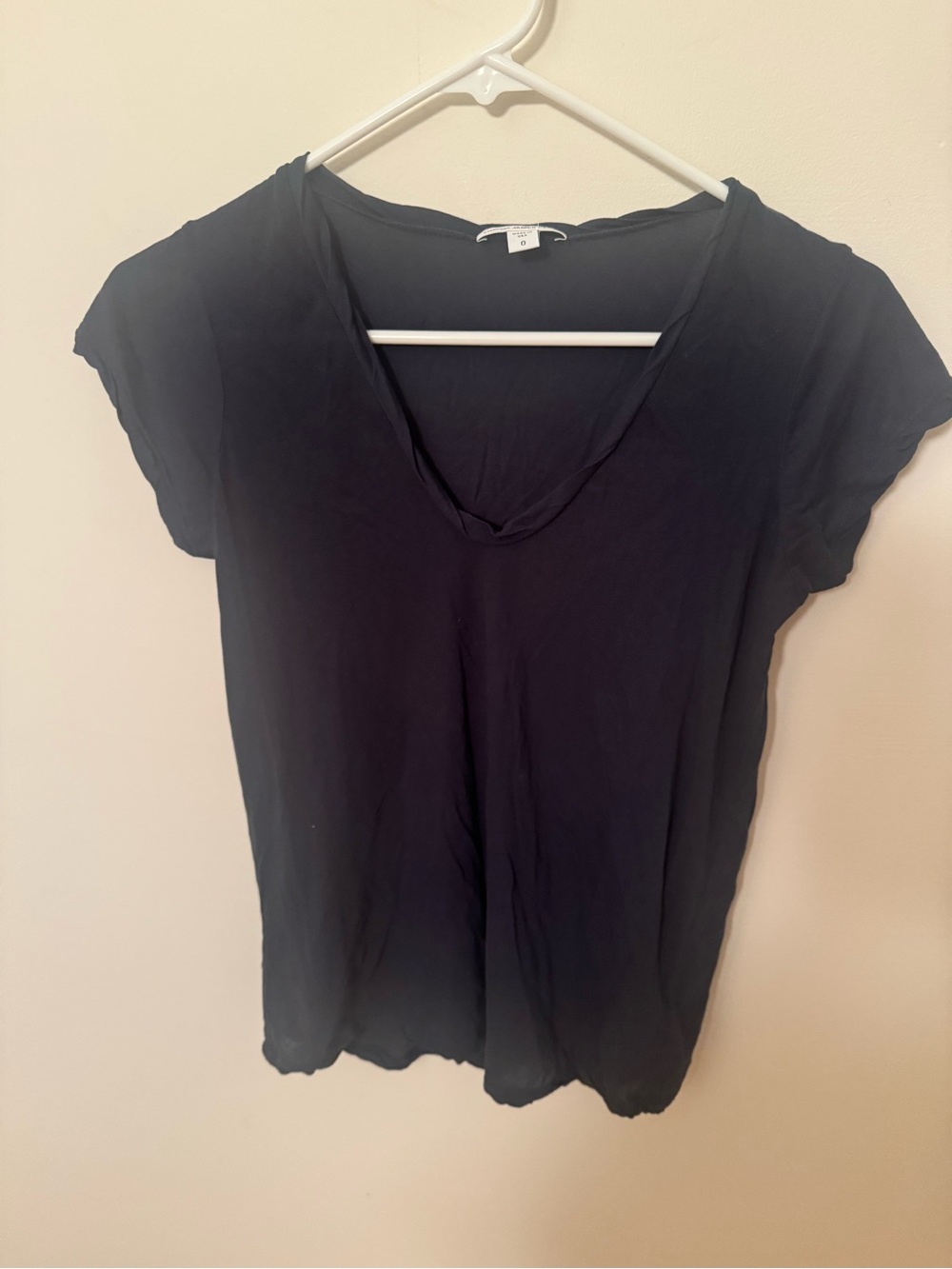 James Perse dark navy short sleeve v neck 0